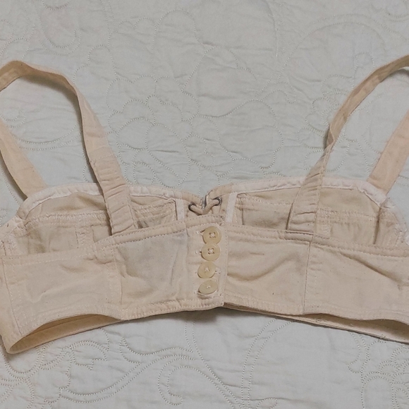 EXP Jeans Outer denim bra with lace up - Picture 3 of 6